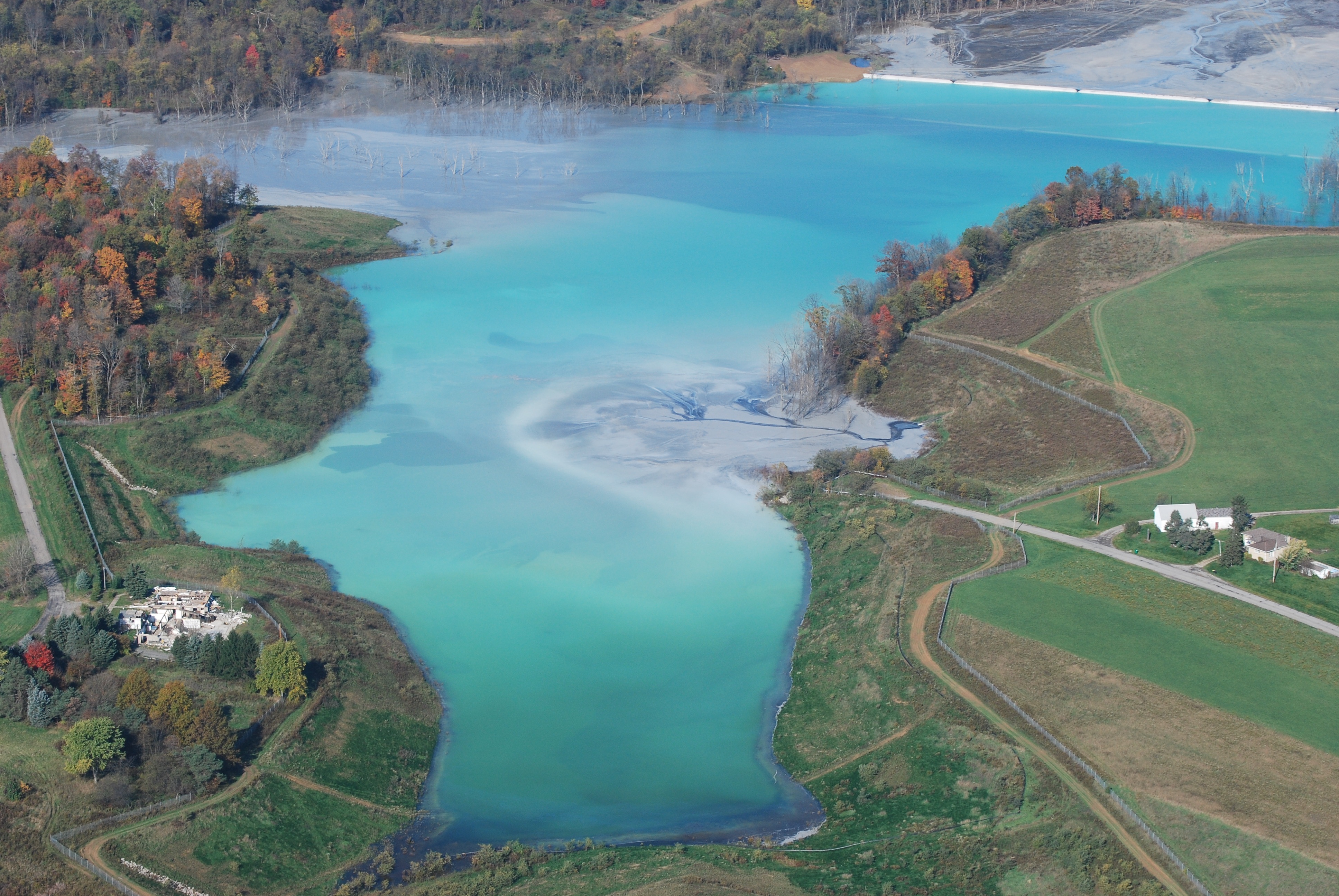 Coal ash pond in West Virginia